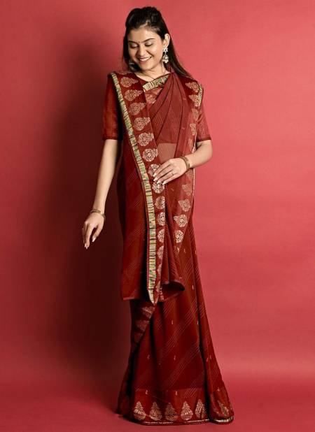 Red Colour Ashima New Party Wear Designer Fancy Dark Georgette Saree Collection 5407